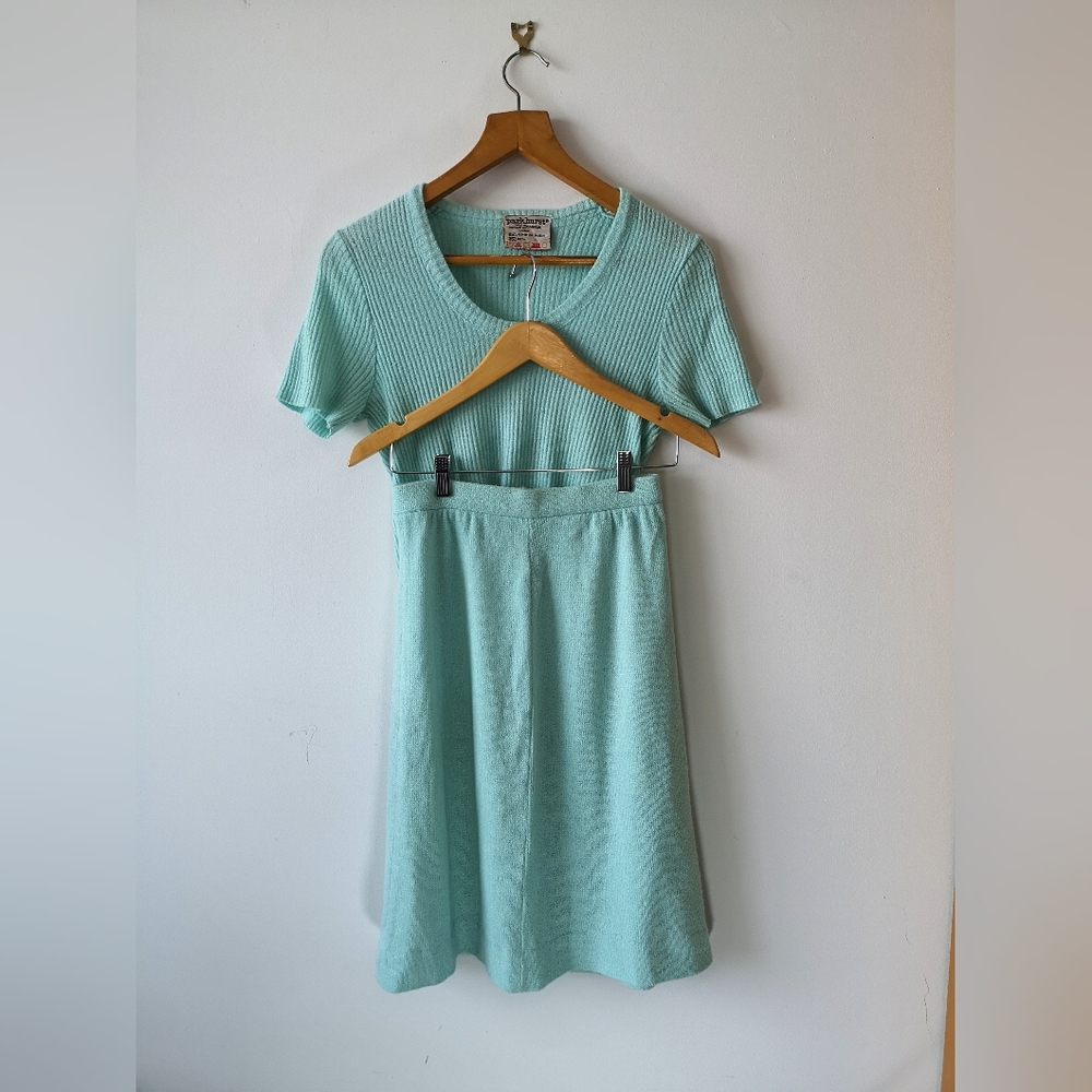 Vintage Aqua Knit Two-Piece Set